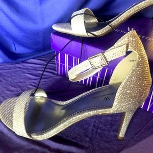 Worthington Bristol Silver Glitter Stiletto Heels